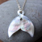 Mother of Pearl Whale Tale Necklace